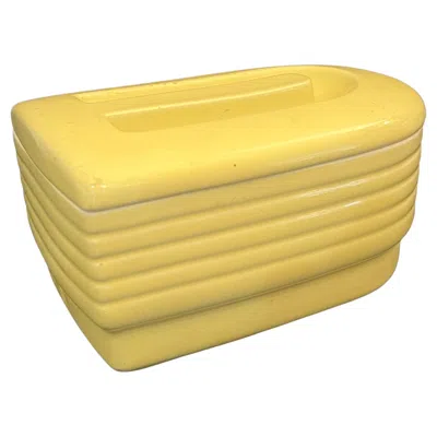 Pre-owned Westinghouse Art Deco Streamline Hall  Usa Pottery Lidded Refrigerator Dish Box In Orange
