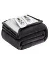 Westinghouse Heated Flannel And Sherpa Blanket, King In Charcoal