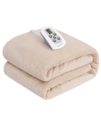 Westinghouse Heated Flannel Blanket In Charcoal