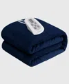 Westinghouse Heated Flannel Blanket, Full In Blue
