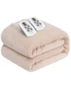 Westinghouse Heated Flannel Blanket, Queen In Beige