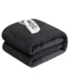 Westinghouse Heated Flannel Blanket, Twin In Charcoal