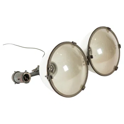 Pre-owned Westinghouse Vintage Large 22” Industrial Floodlight Lamps By , Mid-20th Century In Sand