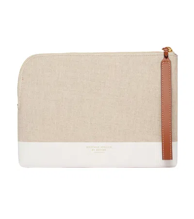 Westman Atelier Makeup Pouch: The Midi, Makeup Bag In Linen/creame