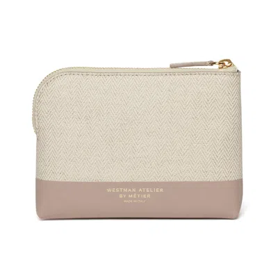 Westman Atelier Makeup Pouch: The Petite, Makeup Bag In Herringbone/mauve