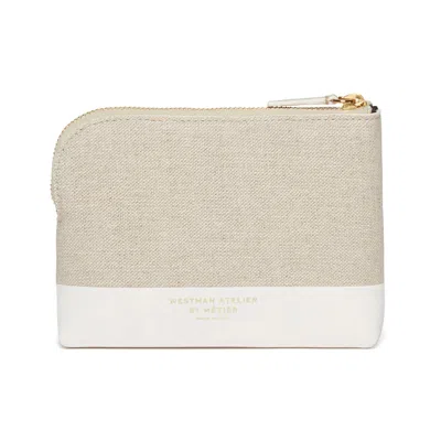 Westman Atelier Makeup Pouch: The Petite, Makeup Bag In Linen/creame