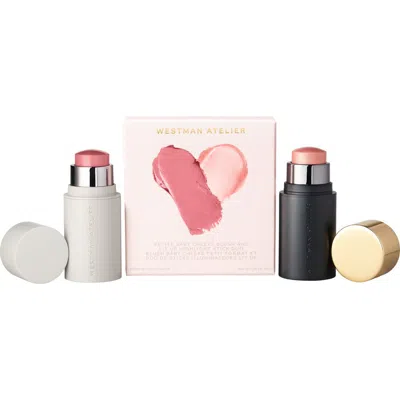 Westman Atelier Petite Baby Cheeks Blush & Lit Up Highlight Stick Duo $52 Value In Pink