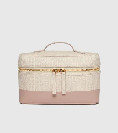 Westman Atelier The Train Case - Herringbone And Mauve In White