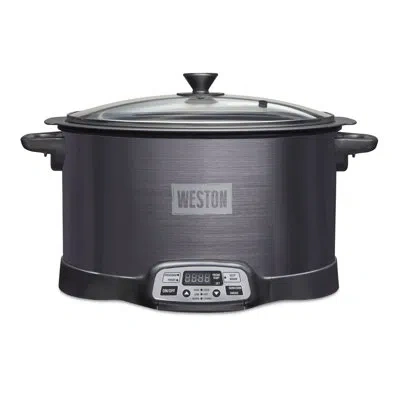 Weston 2 In 1 Indoor Smoker & Slow Cooker In Stainless Steel