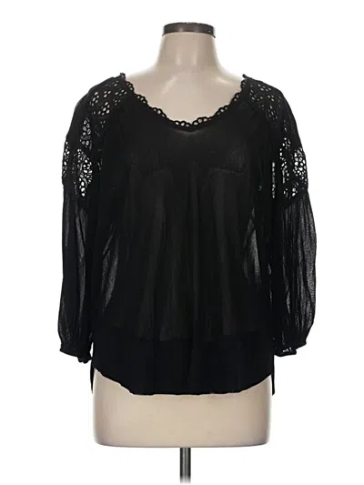 Pre-owned Weston 3/4 Sleeve Blouse In Black