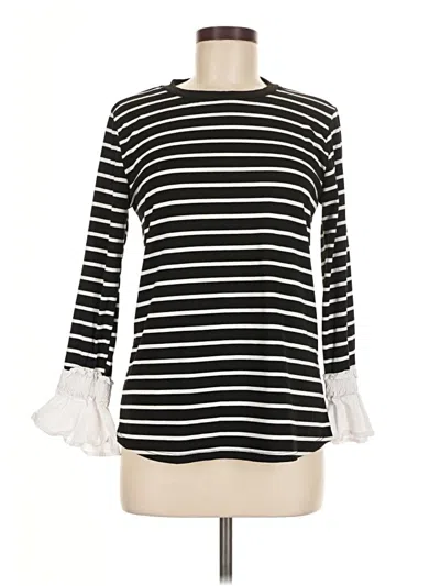 Pre-owned Weston 3/4 Sleeve Top Black Boatneck Tops