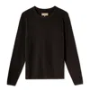Weston Jon Boucher Black Ripley Crew Neck Cotton & Cashmere Sweater Slim - Dark Earth In Black
