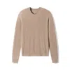 Weston Jon Boucher Brown Valen Waffle Knit Cashmere And Wool Fitted Lightweight Sweater - Wheat In Brown