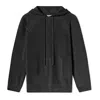 Weston Jon Boucher Grey Dune Ottoman Knit Luxury Hoodie With Silk & Wool - Dark Smoke In Grey