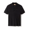 Weston Jon Boucher Men's Alastair Slim Fit Knit Polo - Pitch Black In Black