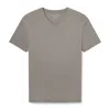 Weston Jon Boucher Men's Black Isla V Neck Slub Slim Fit Supima Tee - Deep Taupe In Black