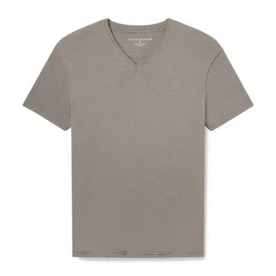 Weston Jon Boucher Men's Black Isla V Neck Slub Slim Fit Supima Tee - Deep Taupe