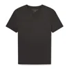 Weston Jon Boucher Men's Black Isla V Neck Slub Slim Fit Supima Tee - Nocturnal In Black