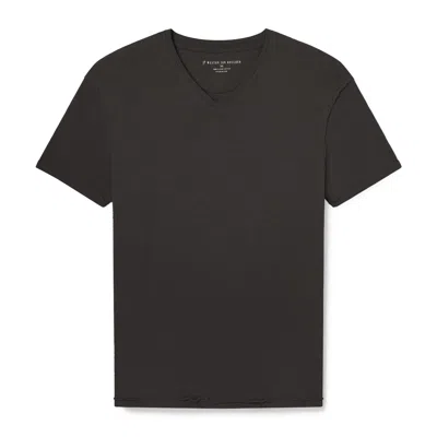 Weston Jon Boucher Men's Black Isla V Neck Slub Slim Fit Supima Tee - Nocturnal