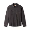 Weston Jon Boucher Men's Grey Untucked Tailored Slim Fit Button-up Shirt - Dark Granite In Grey