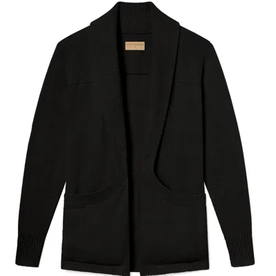 WESTON JON BOUCHER MEN'S HEMINGWAY LIGHTWEIGHT SLIM FIT CARDIGAN - PITCH BLACK