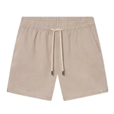 Weston Jon Boucher Men's Neutrals Panama Comfort Linen Shorts - Sand Pebble