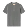 Weston Jon Boucher Men's Ss Mandarin Collar Slim Fit Knit Henley - Slate Grey In Grey