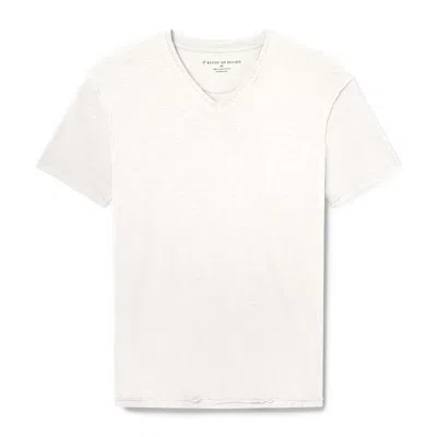 Weston Jon Boucher Men's White Isla V Neck Slub Slim Fit Supima Tee - Ivory