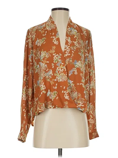 Pre-owned Weston Long Sleeve Blouse In Orange