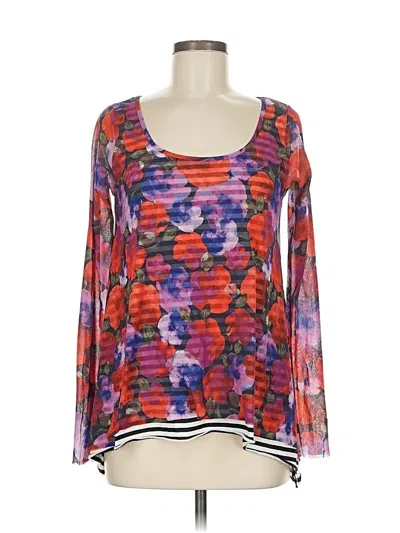 Pre-owned Weston Long Sleeve Blouse In Purple