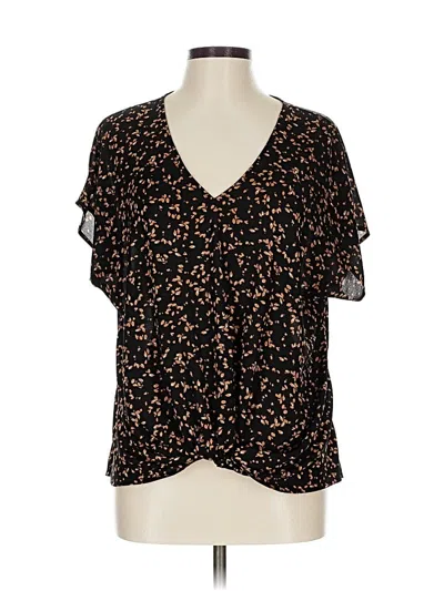 Pre-owned Weston Short Sleeve Blouse In Black