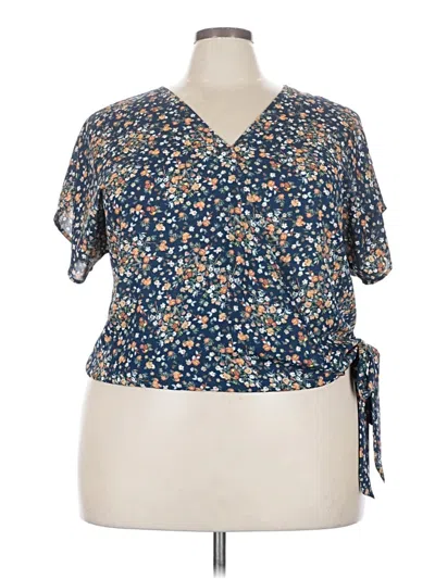 Pre-owned Weston Short Sleeve Blouse In Blue