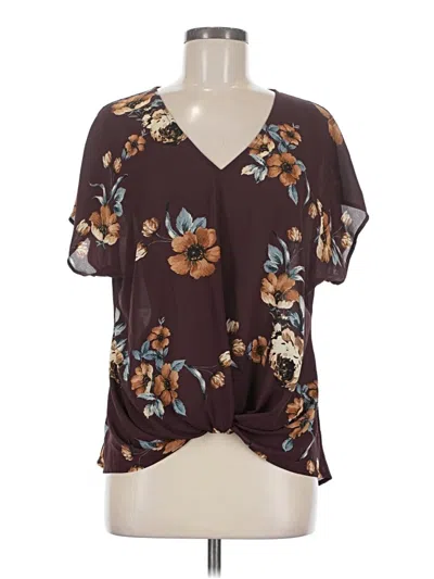 Pre-owned Weston Short Sleeve Blouse In Brown