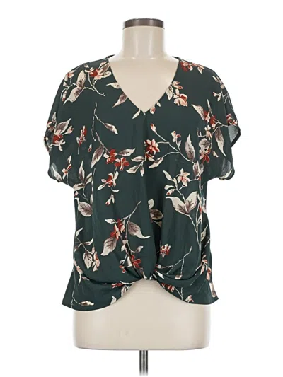 Pre-owned Weston Short Sleeve Blouse In Green