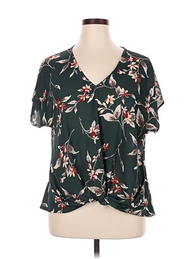 Pre-owned Weston Short Sleeve Blouse In Green