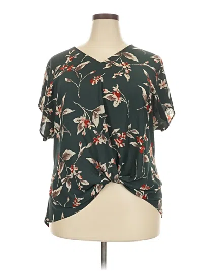 Pre-owned Weston Short Sleeve Blouse In Green