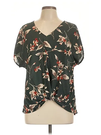 Pre-owned Weston Short Sleeve Blouse In Green