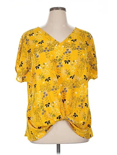 Pre-owned Weston Short Sleeve Blouse In Yellow