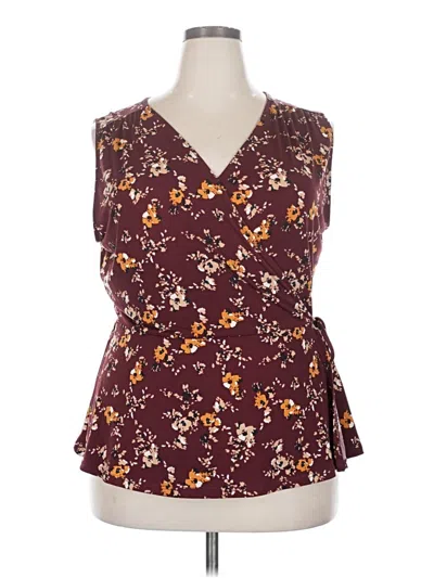 Pre-owned Weston Sleeveless Blouse In Burgundy