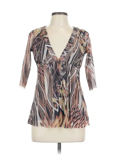 Pre-owned Weston Wear 3/4 Sleeve Blouse In Brown