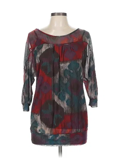 Pre-owned Weston Wear 3/4 Sleeve Blouse In Burgundy