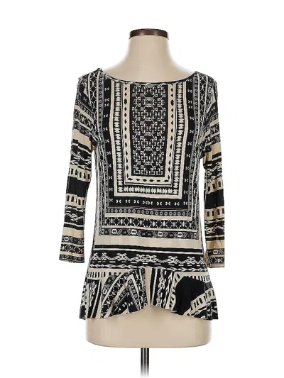 Pre-owned Weston Wear 3/4 Sleeve Top Black Boatneck Tops