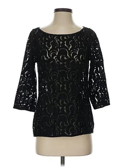 Pre-owned Weston Wear 3/4 Sleeve Top Black Boatneck Tops