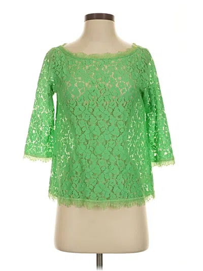 Pre-owned Weston Wear 3/4 Sleeve Top Green Boatneck Tops