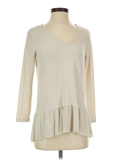 Pre-owned Weston Wear 3/4 Sleeve Top Ivory Scoop Neck Tops