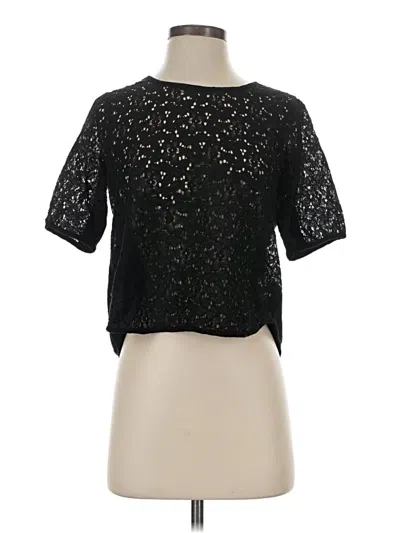 Pre-owned Weston Wear Short Sleeve Blouse In Black