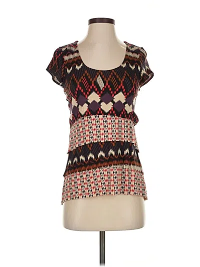 Pre-owned Weston Wear Short Sleeve Top Brown Scoop Neck Tops