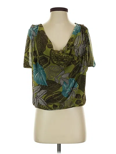 Pre-owned Weston Wear Short Sleeve Top Green Cowl Neck Tops