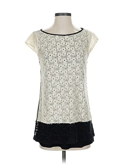 Pre-owned Weston Wear Short Sleeve Top Ivory Scoop Neck Tops
