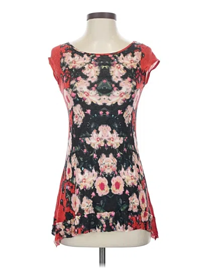 Pre-owned Weston Wear Short Sleeve Top Red Sweetheart Neckline Tops